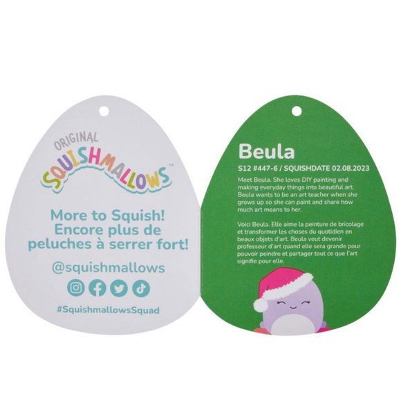 Holiday Christmas Squishmallows Beula the Octopus Santa Hat 12" Stuffed Plush - Picture 2 of 8